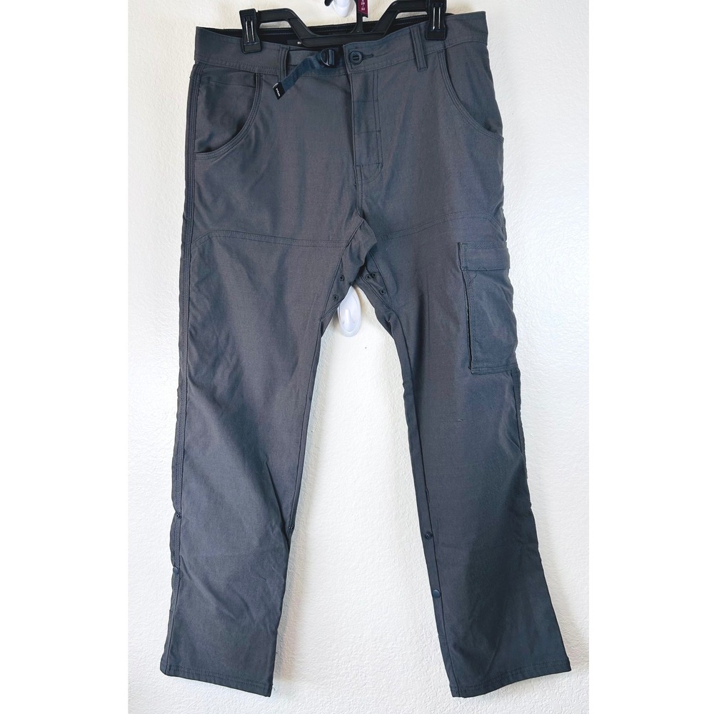 Prana Zion Slim Fit Hiking Pants Gorpcore 32x30 Gray Nylon Stretch Cargo Outdoor
